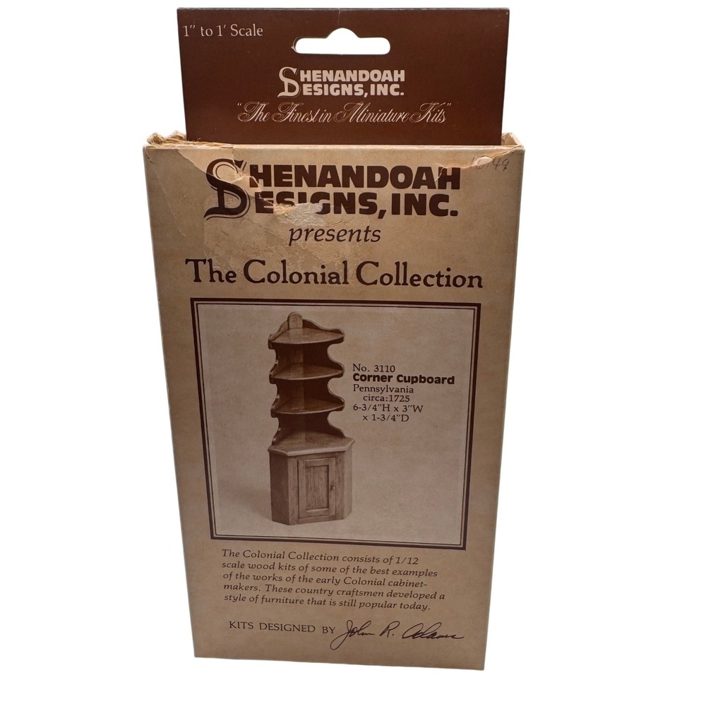 VTG Shenandoah Designs Colonial Collection Corner Cupboard Miniature Kit 3110